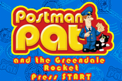 Postman Pat and the Greendale Rocket title screen for GameBoy Advance
